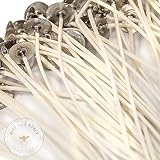 Zinc Core Candle Wicks | 100 Pcs | 6 inch Pre-Waxed Candle Wicks for Candle Making (Zinc 44-32-18)