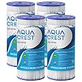 AQUA CREST FXHSC Whole House Water Filter Replacement for GE® FXHSC, GXWH40L, GXWH35F, American Plumber W50PEHD, W10-PR, Culligan® R50-BBSA, 5 Micron 10" x 4.5", High Flow Sediment Filters, Pack of 4