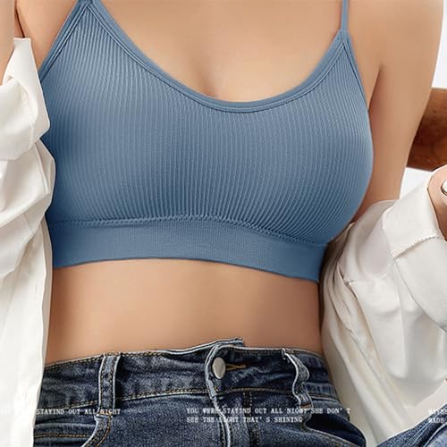 5 Pieces Cami Bras - Women's V-Neck Padded Seamless Straps Bralette Everyday Basic Sleeping Bra for Women Girls4