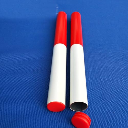 2 Pieces Relay Baton Aluminum Track Field Relay Baton Track and Field Relay Batons Field Race Track Baton Field Race Batons Race Equipments(Red, White)
