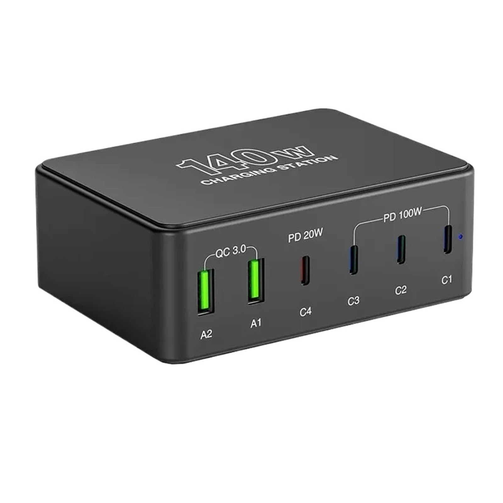 140W Universal 100W PD Cargador Rápido 6 Puertos USB QC3.0 Cargador De Carga For Computadora Portátil USB C Cargador Rápido