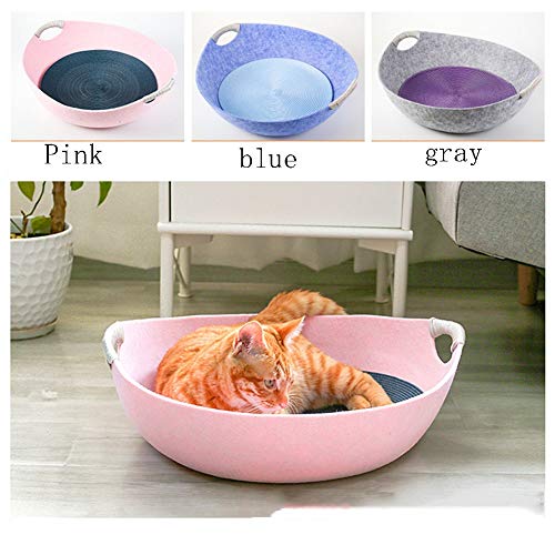 Tapis de nid pour animaux feutre bleu panier chat durable