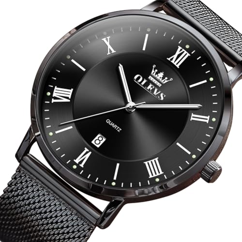 Image of OLEVS Mens Gold Watches Analog Quartz Business Dress Watch Day Date Stainless Steel Classic Luxury Luminous Waterproof Casual Male Wrist Watches