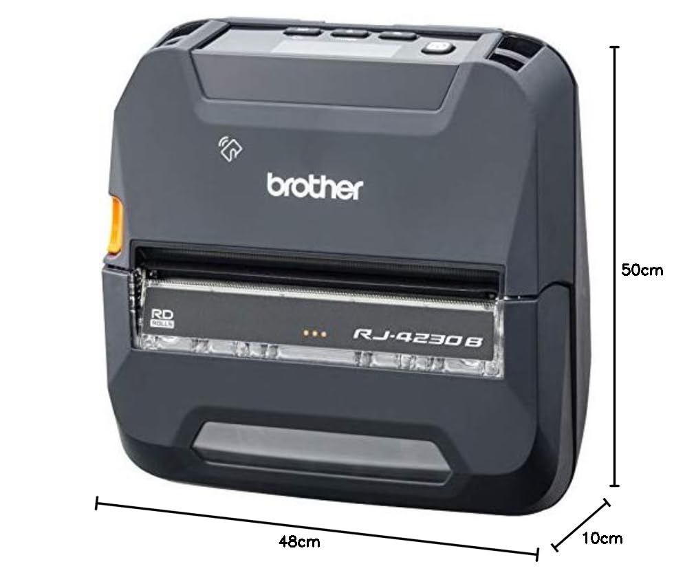 Brother RJ4230B | Stampante portatile fino a 4" | Termica diretta | USB, Bluetooth e NFC | Fino a 127 mm/sec | Colore Nero