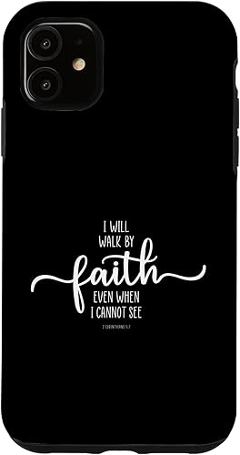 Miniatura 16 de Funda para iPhone 12 Pro Max con texto en inglés "I Will Walk By Faith, God Jesus Christian Bible Inspiration