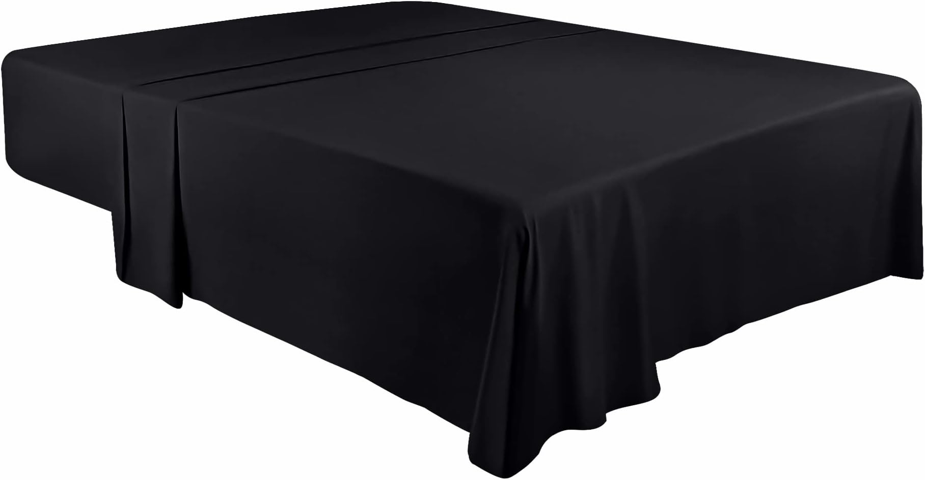Utopia Bedding - Flat Sheet Double Size (Bulk Pack of 16) - Easy Care Soft Brushed Polyester - Microfiber Fabric - Wrinkle, Shrinkage, and Fade Resistant - Black