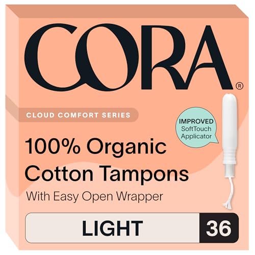Cora Organic Cotton Tampons (36 Light Tampons)