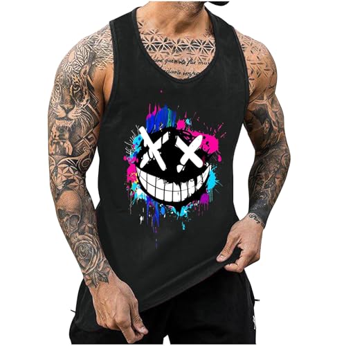 KOG Tank Top Herren Sport Tanktop Sommer Muskelshirts Ärmelloses Tee Grafik Kleidung Gym Baumwolle Tshirt Männer Tops Top Teenager Fashion...