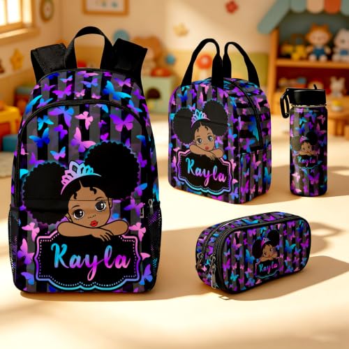 Image of Custom Girls Backpack Personalized Backpacks for Kids Back to School Set