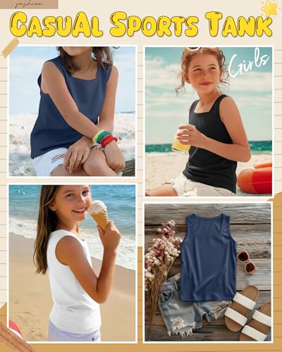 Image of 3 Pack Girls Square Neck Tank Tops