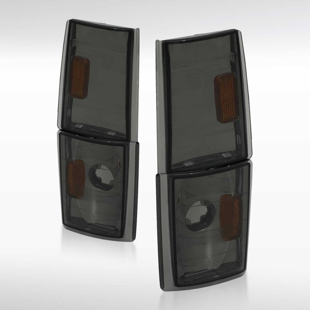 AUTOZENSATION Compatible with 1988-1993 Chevy/GMC C/K 1500/2500/3500 Blazer Silverado Suburban Sierra Yukon, Chrome Smoke Corner Lights