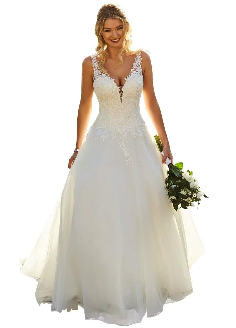 Boho Lace Wedding Dresses for Bride 2025 Tulle Long Sleeve Wedding Dress Ball Gowns Satin Mermaid Bridal Gown