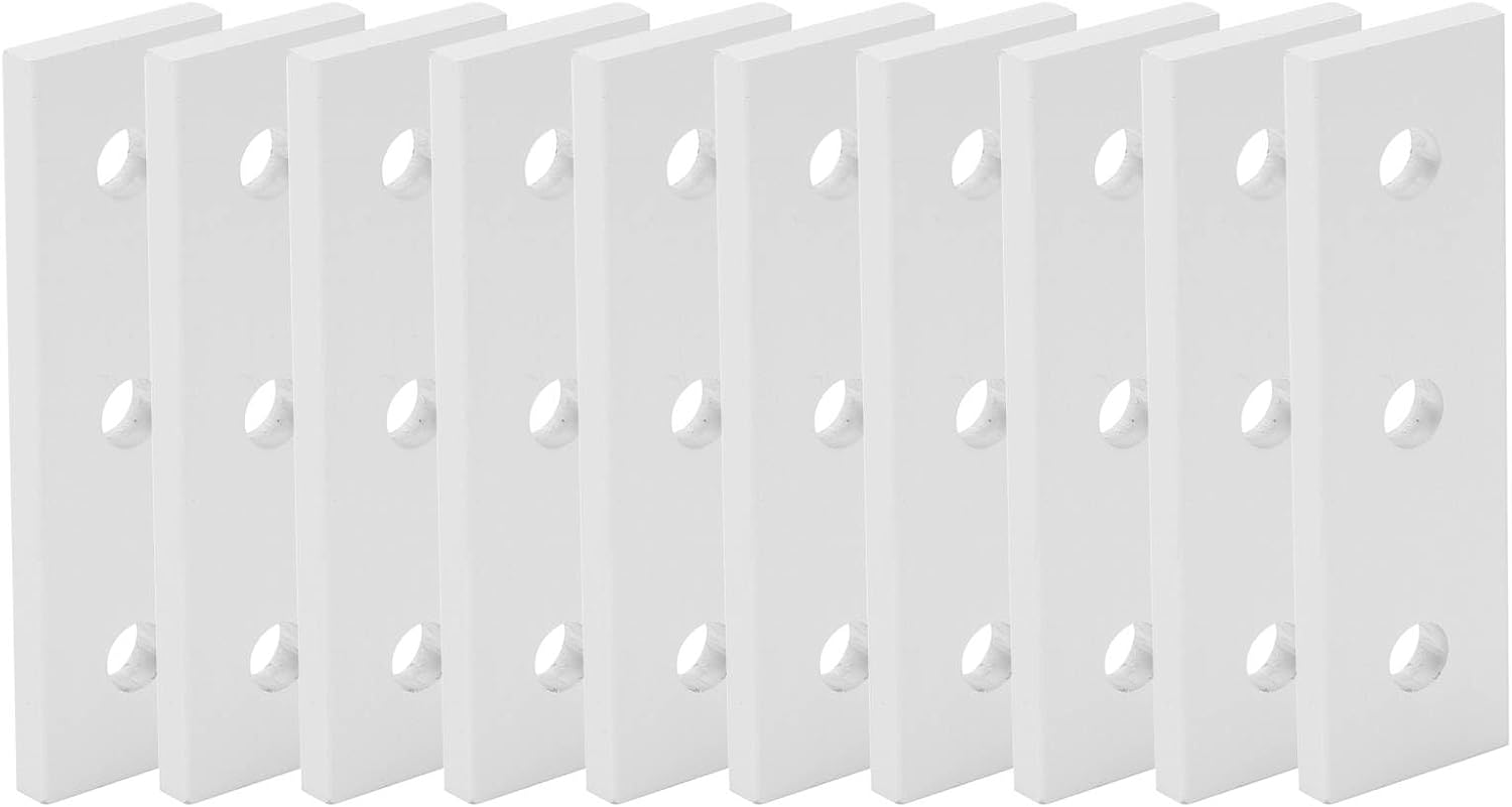 Compatibility with 10pcs Flat Mending Plates, JoiningPlate, 3 Hole Joining Plate,Straight Aluminum Connecting , Repair Fixing Bracket Connector, 2020‑3Hole 3030‑3Hole 4040‑3 (4040-3 Holes)