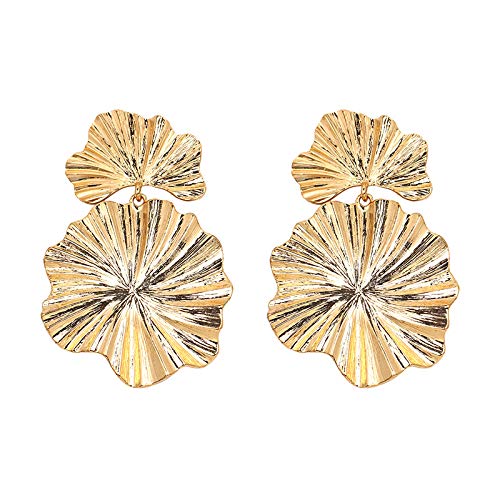 Sculptural gold flower earrings
