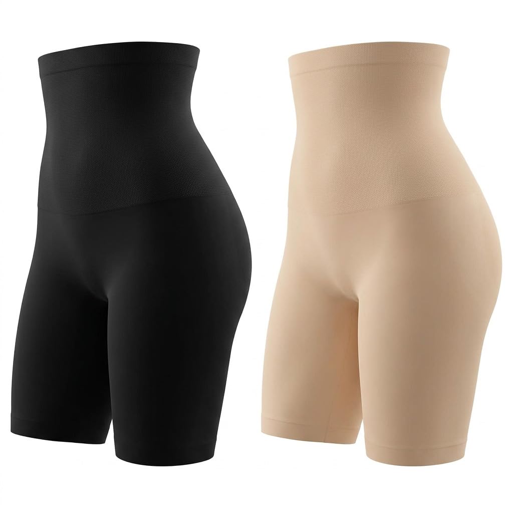 Boolavard Fajas Moldeadoras para Mujer - Shorts de Cintura Alta con Control de Abdomen y Efecto Reductor de Muslos. Ropa Interior para Mujer.