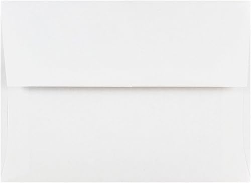 JAM PAPER Sobres de invitación A6, 4 34 x 6 12, color blanco, paquete de 50 unidades