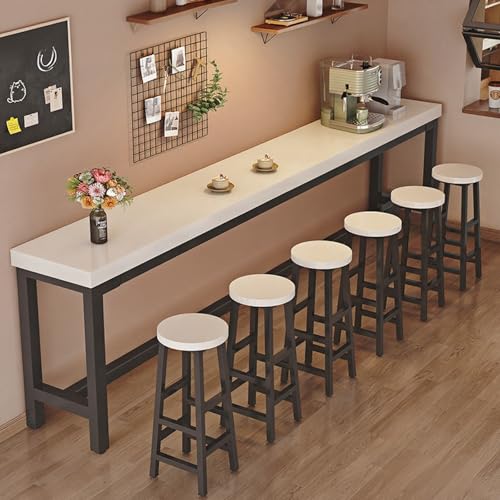 Mesa de bar, mesa de desayuno, mesa de café de cocina, pub, marco de madera y metal para espacios pequeños