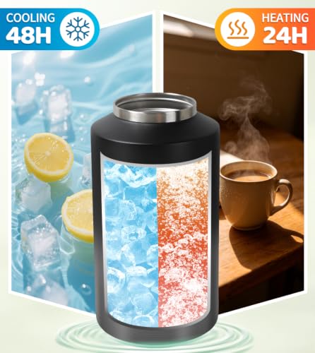 Image of Insulated Water Bottle,1 Gallon Jug with Handle, 128oz Stainless Steel, Large Water Wide Mouth Bottle for Hot & Cold Drinks, Ideal for Travel, Camping, Family (Gray)