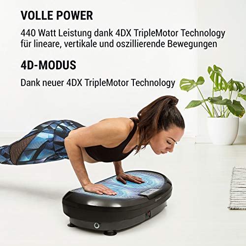 Klarfit Vibe 4DX Vibrationsplatte 4D - Vibrationstrainer Rüttelplatte mit 440 W Gesamtleistung, Fitness Trainer… – Bild 3