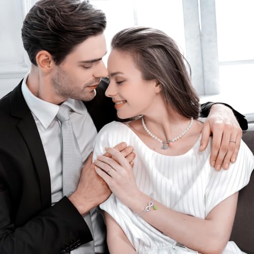 Saturn Necklace for Women White Pearl Pendant Necklace Pin Diamond Planet Adjustable Necklace for Women Jewelry Gifts Birthday Anniversary3