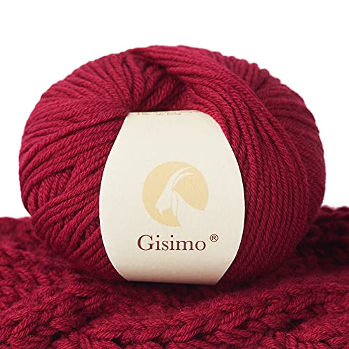 GISIMO 100% Merino Wool Yarn, 6-Ply Luxurious and...
