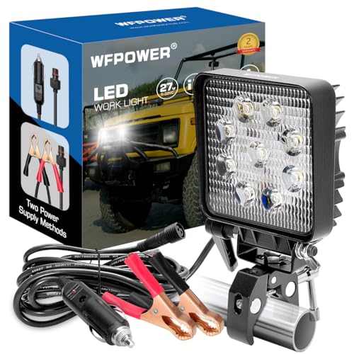 WFPOWER Spotlight for Boat, Portable Clamp on Boat Docking Headlights LED Pod 6000K Flood Marine Lamp for Kayak Bass Jon Fishing Boat Deck Spreader Light T-top Driving Stern Lights Truck SUV 12V
