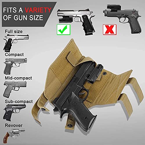 Acexier Universal Tactical Molle Pistol Gun Holster Adjustable Handgun Holster For 9Mm Glock 1911 G17 18 19 26 34, Ruger Lcp, Beretta #TOP1