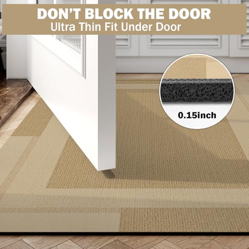 YDKGL Extra Long Non Slip Bathroom Runner Bath Mat, Rubber Backing Ultra Thin Bath Rug Fit Under Door Quick Dry Super Absorbent Washable Shower Mat for Bathroom Floor Bathtub Sink, Brown 24"x70" by YDKGL - Image 3