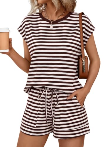 Image of AUTOMET Womens 2 Piece Summer Matching Lounge Short Sets with Pockets