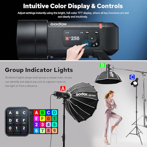 Image of Godox AD400PROII Profession Studio Flash Light with Godox&Bowens Mount GN72 400Ws 2.4G TTL HHS 1 /8000S 5600K±200K 21.6V /2600mAh 0.01-1s Recycle Time 30W Modeling lamp for Portrait /Product Photography