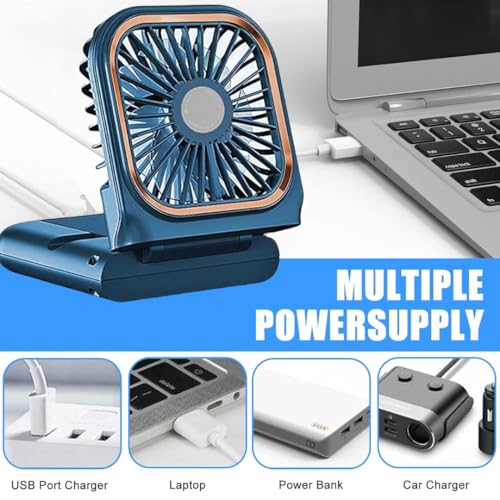 Image of STARQ Portable Mini Handheld Fan with 3000mAh Rechargeable Battery, Foldable Personal Cooling Fan for Travel, Office & Outdoor Use FC3 (Colour As Per Availablity)