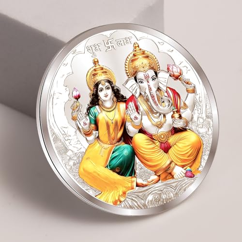 Image of ACPL Precious Moments Maa Laxmi and Ganesh Ji 999 Pure Silver Coin