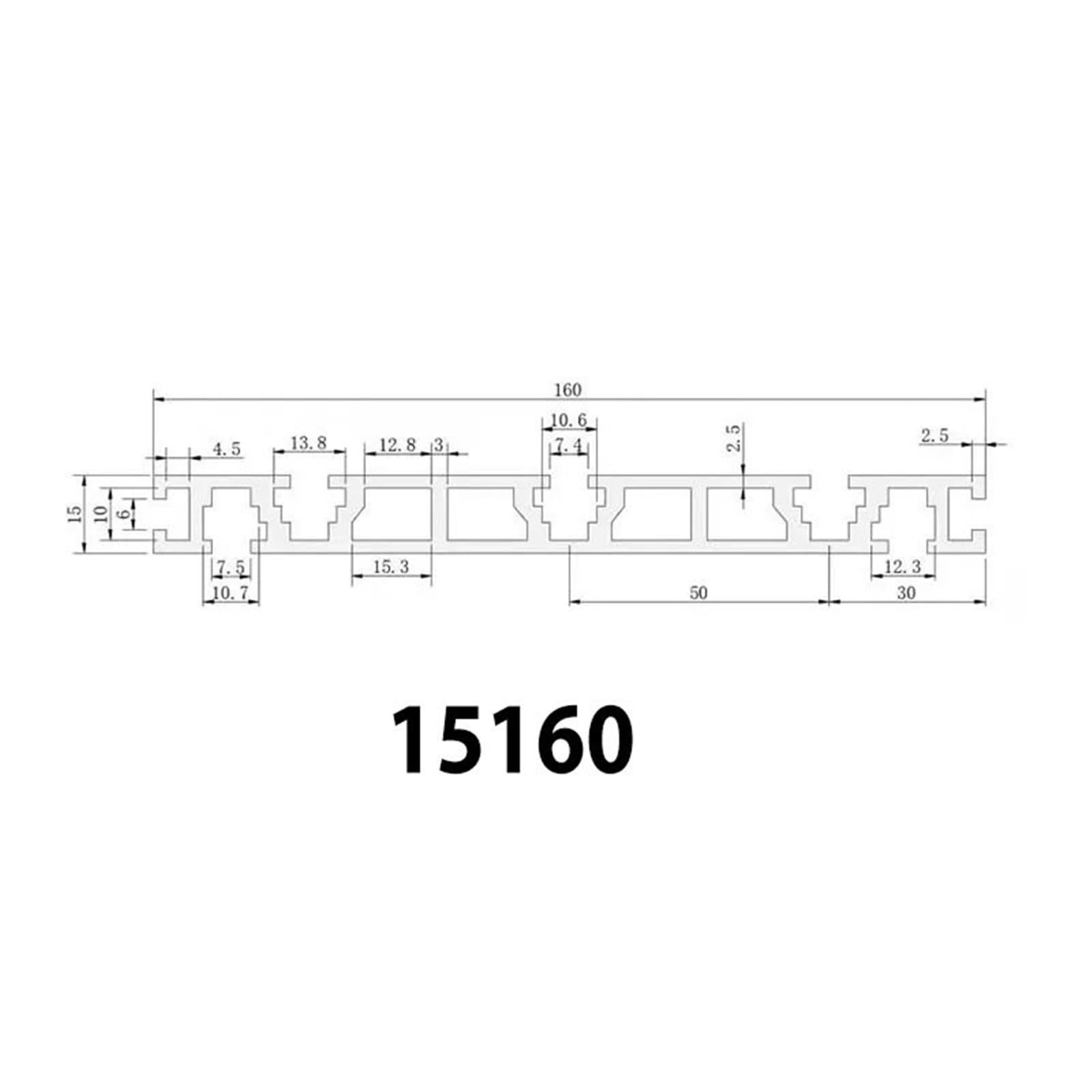 GTPBAO Telaio for guida lineare in estrusione di alluminio anodizzato 15160 Telaio for profilo 15x160 mm for rack for attrezzature fai da te Supporto for acquario Binario estruso(200mm 7.87")