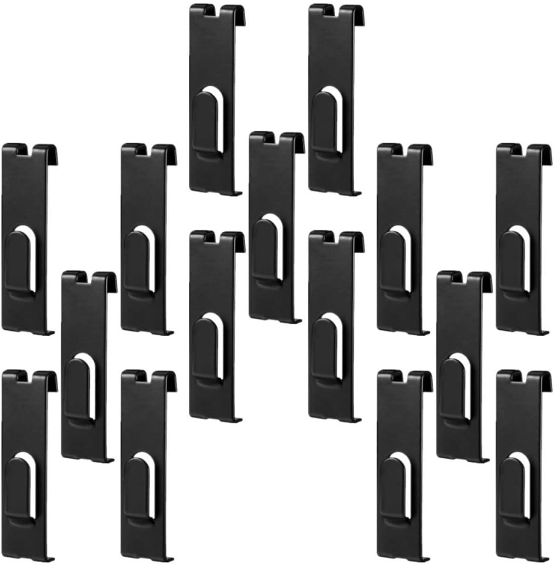15pcs Black Iron Grid Wall Hooks for Display and Organizing, Prevents Items from Slipping, Suitable for Store and Home Use, Simple and Smooth Design Utility Hanging Hooks
