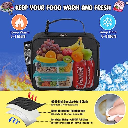 Homtibrm Insulated Lunch Bag, Kids Thermal Cool Bag with Adjustable Strap - Image 3