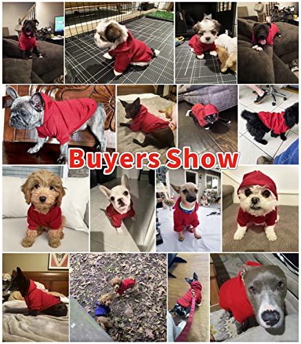 Idepet Pet Dog Hoodies Dog Clothes For Small Dogs Vest Chihuahua Clothes Warm Coat Jacket Autumn Puppy Outfits Cats Dogs Clothing(Xs, Winered) #TOP1