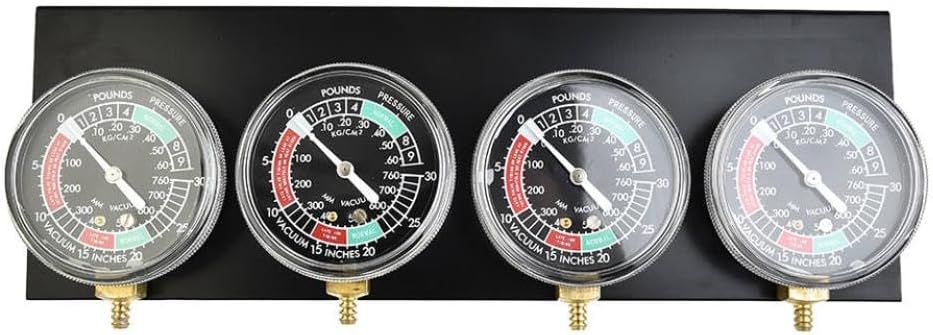 Vacuum Balancer Gauge Kit With Metal Base And Connectors 4-cylinder Compatible With Automotive Motorcycle Parts