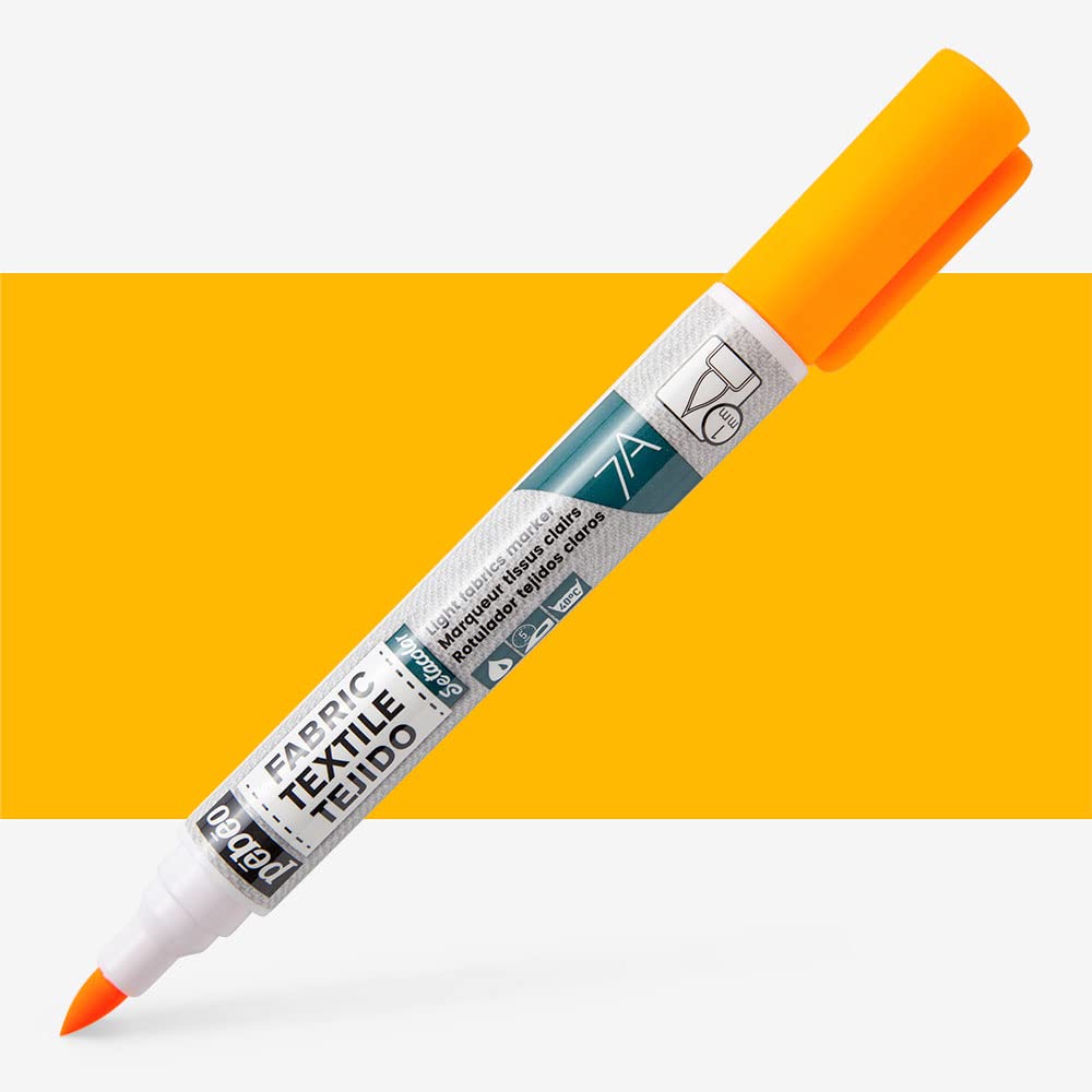 Pebeo Setaskrib + tela marcador pincel punta naranja fluorescente