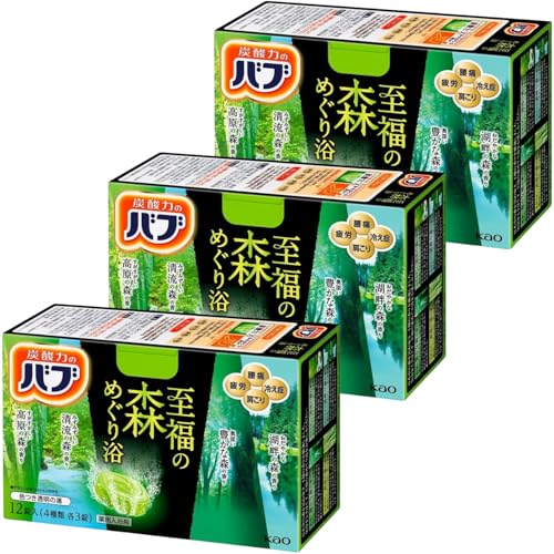 バブ 至福の森めぐり浴 12錠入 (4種類各3錠入) まとめ買いセット YOLOGYA (3箱セット)