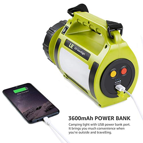LE Rechargeable LED Lantern, Camping Essentials, 1000LM, 5 Light Modes, Power Bank, IPX4 Waterproof, Lantern Flashlight for Hurricane Emergency, Hiking, Home and More, USB Cable Included - Image 6