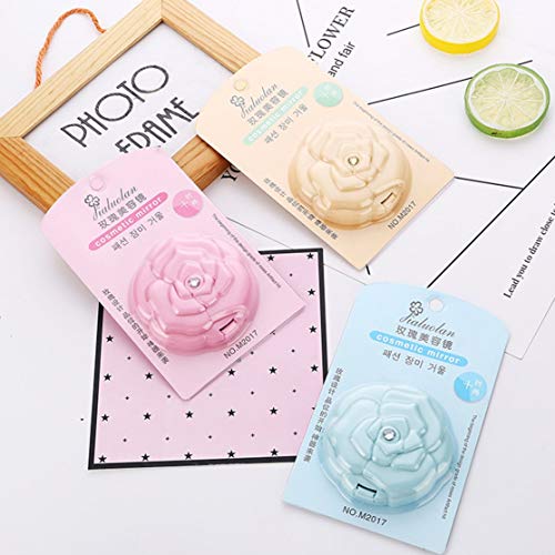 Preisvergleich Produktbild Candybarbar Bewegliche Verfassungs-Spiegel Kunststoff Folding Compact Make-up Spiegel Feine Schönheit Kleiner runder Spiegel hohe Transparenz.