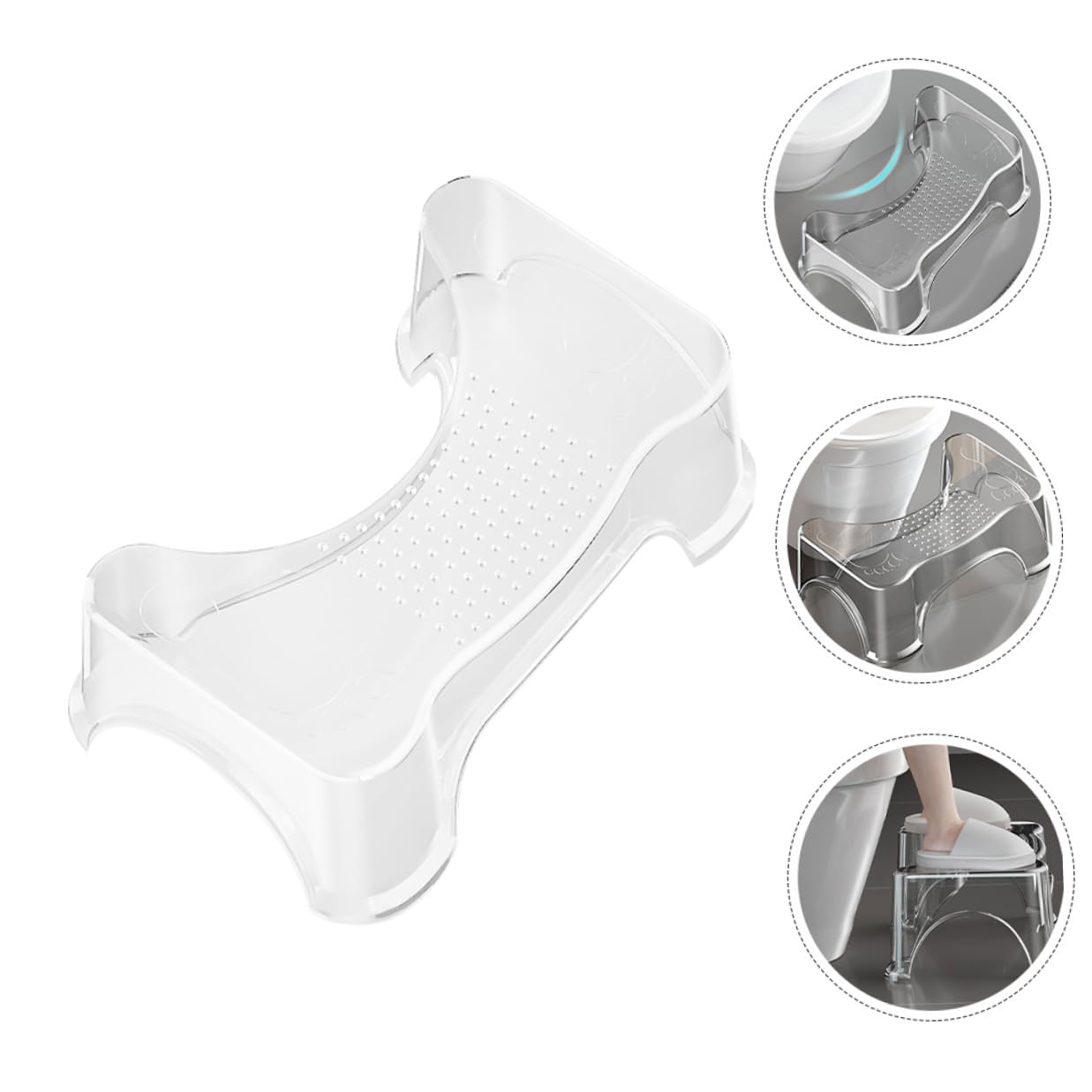 Toyvian Sgabello per Wc Sgabellino Portatile in Pet Antiscivolo Design Rialzato Supporto Comodo e Sicuro per Adulti e Ragazzo Ragazza per Doccia e Squat a Casa