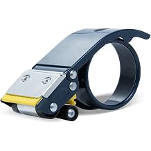 Excell Anti-Backflow Metal Packing Tape Dispenser, 2  50.8mm, Stainless Steel, No-Rollback Clip, Static Cling Strip, Retractable Safety Blade Cover, Fits 3  76mm Core, Tape Not Included