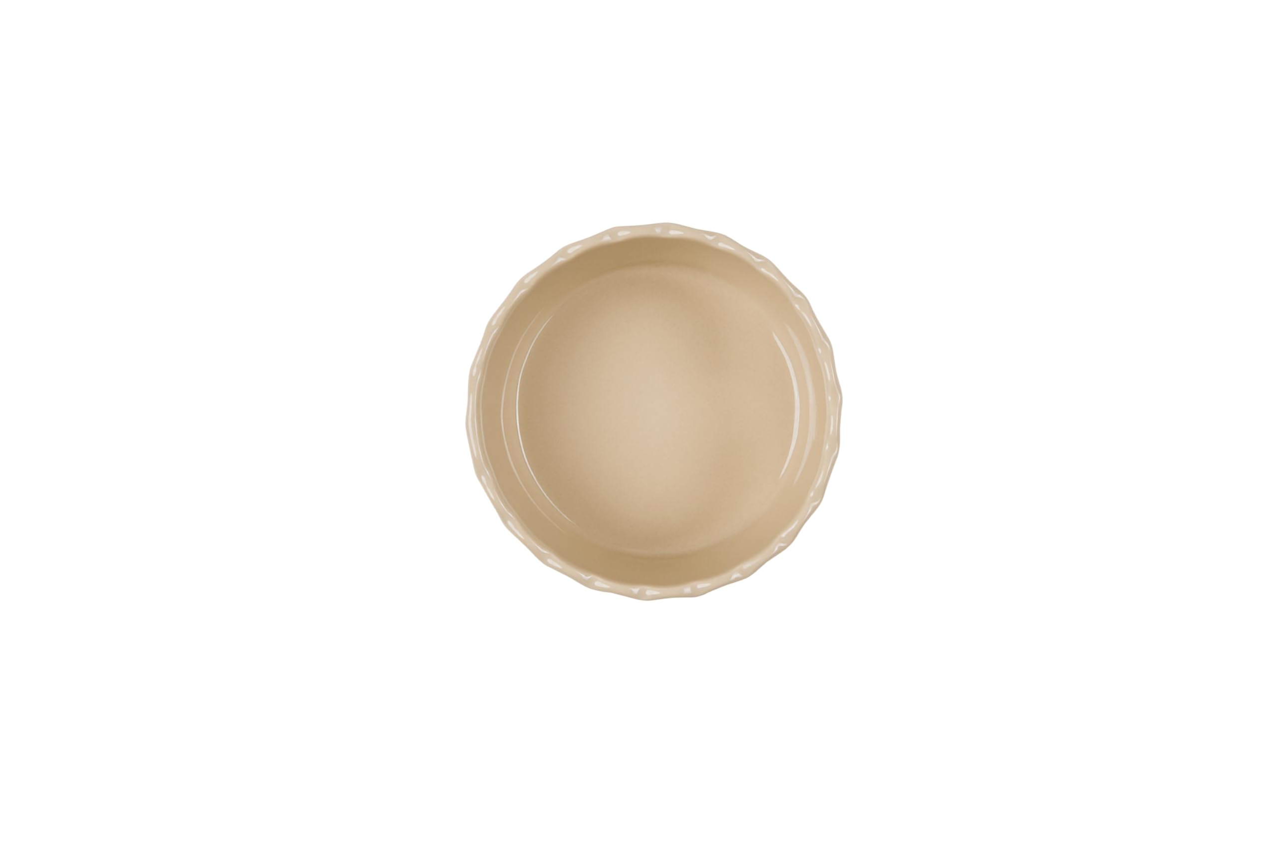 Sallys Stoneware Ofenform rund 4er Set 10 cm - Auflaufform aus natürlichen Materialien, kratz- und schnittfest (Desert Beige)