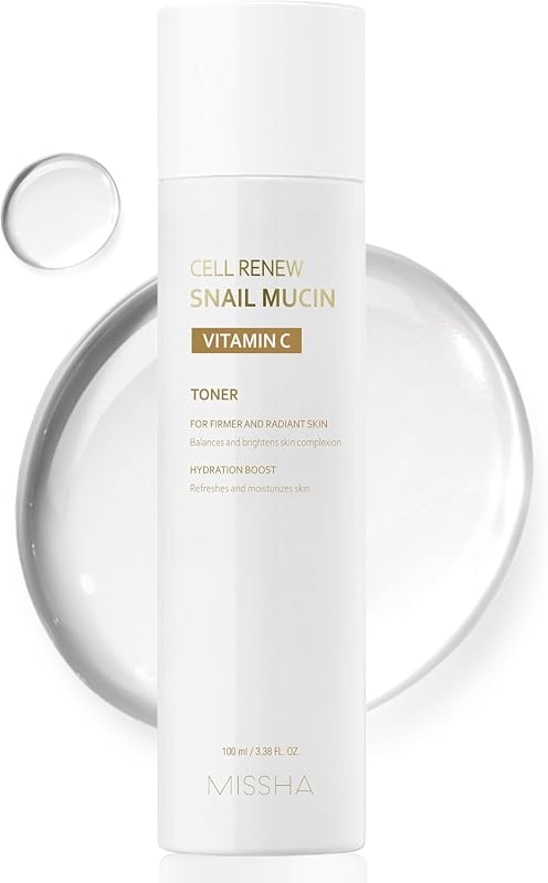 Cell Renew Snail Mucin Vitamin C Toner Korean Skincare 5.07 oz | MISSHA Cell Renew Snail Mucin Vitamin C Toner Korean Skincare 5.07 oz