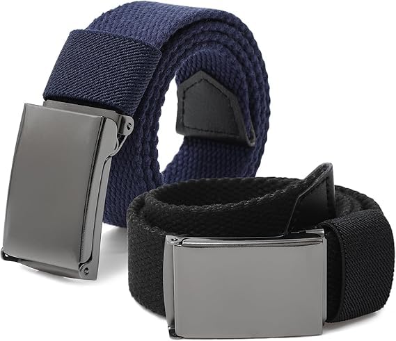 GNALIA Cinturón Niño 2 Unidades Negro+Añil Talla Única, Cinturón
