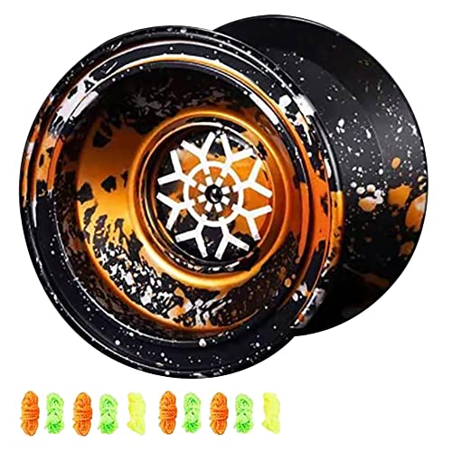 Bnwoinb Yoyo Que No Responde, Yoyo Profesional para NiñOs, Pelota de Yoyos para Principiantes de Aluminio para Jugadores de Yoyo con Cuerda de 10 Yoyo Cover