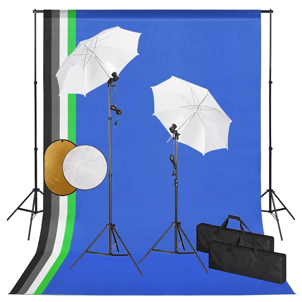 Zestaw do studia fotograficznego z lampami, abażurami, 5 tła, reflektory, aluminiowe statywy 78-230 cm, torby do przenoszenia portretów, zdjęć produktów, wideo, vlogowania, streamingu
