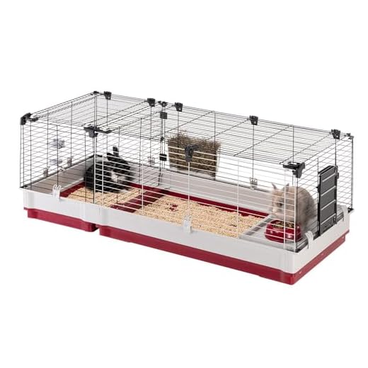 FERPLAST - Jaula para conejos - Jaula para cobayas - Accesorios incluidos - Abrible y modular 142 x 60 x h 50 CM - Krolik, 140