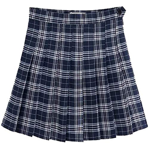 Damenmode Karierter Rock, Hohe Taille Mädchen Gestreifter Faltenrock, Modischer Eleganter Hoher Taillenrock, Kurzer Rock Mit Futter Cover